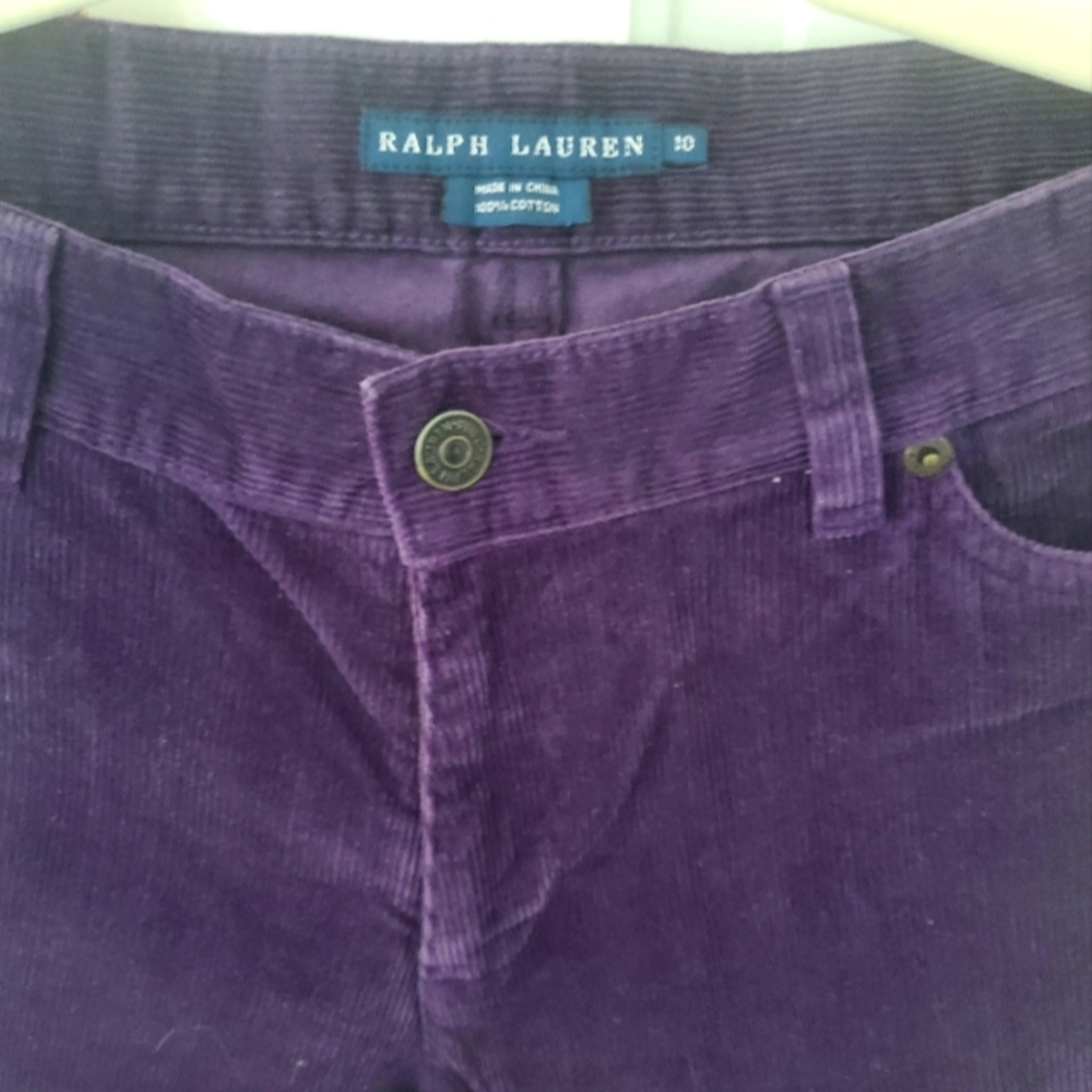 Ralph Lauren Purple Corduroy Bootcut Midrise Ladies Pants Size 10